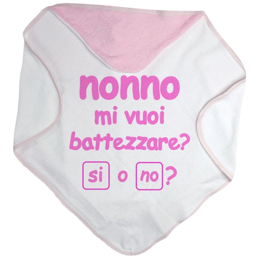 Accappatoio neonato personalizzabile con nome nonno nonni mi volete battezzare? Per i nonni