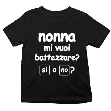 T-shirt bambino personalizzabile con nome nonno nonni mi volete battezzare? Per i nonni