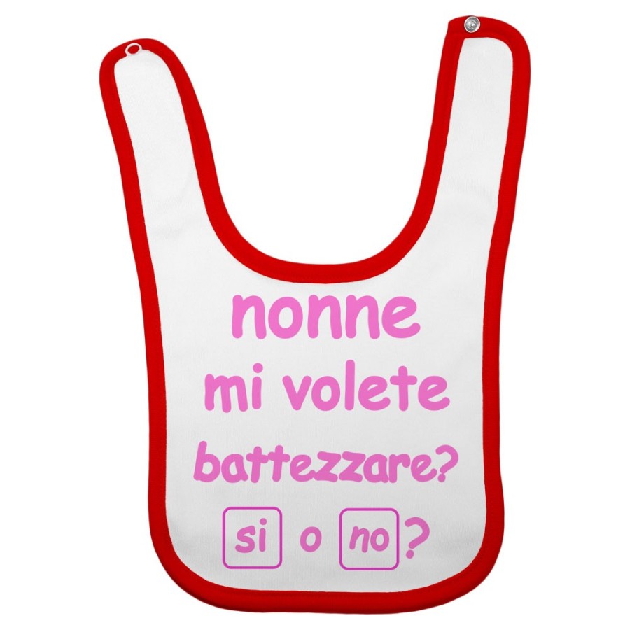 Bavaglino neonato personalizzabile con nome nonno nonni mi volete battezzare? Per i nonni