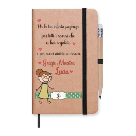 Block notes personalizzato classe per la infinita pazienza sorrisi per averci aiutato a crescere grazie maestra Per insegnanti