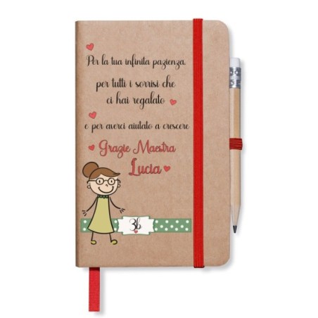 Block notes personalizzato classe per la infinita pazienza sorrisi per averci aiutato a crescere grazie maestra Per insegnanti