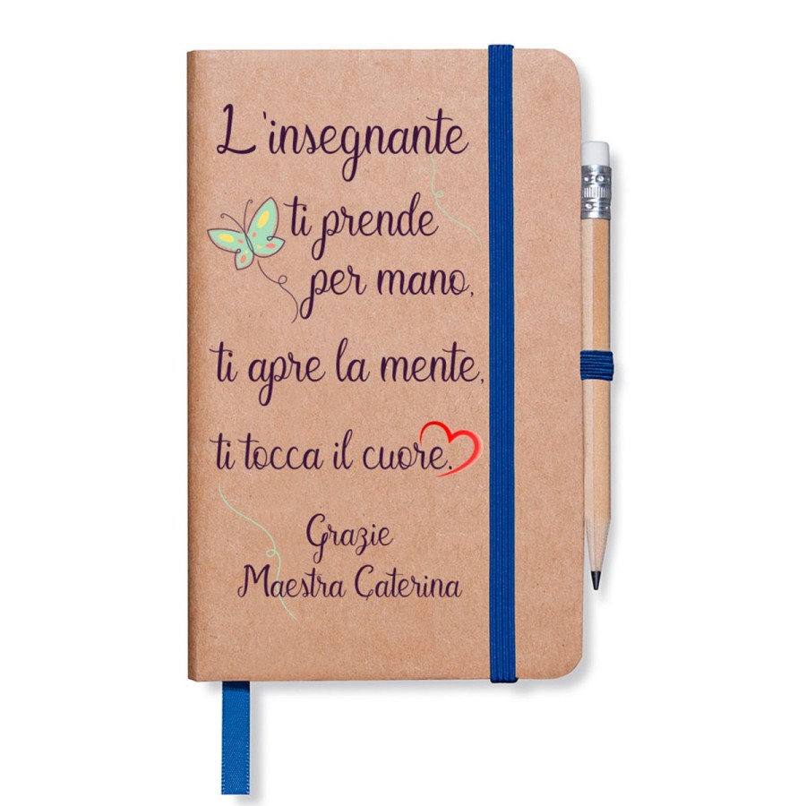 Block notes personalizzato l'insegnante ti prende per mano ti apre la mente ti tocca cuore grazie maestra Per insegnanti