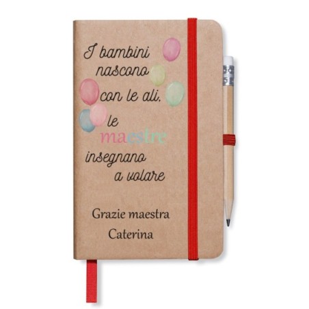 Block notes personalizzato i bambini nascono con le ali le maestre insegnano a volare grazie maestra Per insegnanti