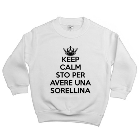 Felpa bambino keep calm sto per avere un fratellino una...
