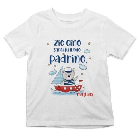 T-shirt bambino personalizzata  nome e orsetto sulla...
