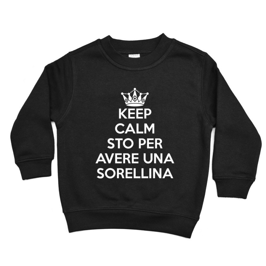 Felpa bambino keep calm sto per avere un fratellino una sorellina Per la famiglia