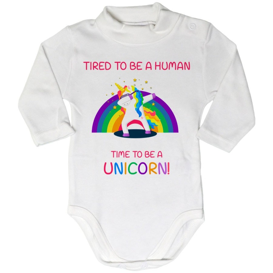Body lupetto neonato tired to be a human time to be a unicorn Unicorni