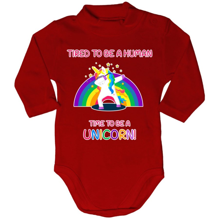 Body lupetto neonato tired to be a human time to be a unicorn Unicorni