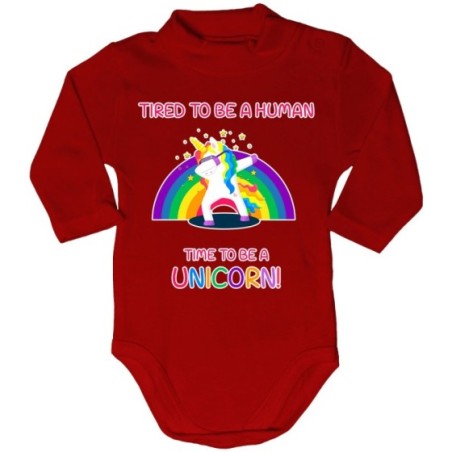 Body lupetto neonato tired to be a human time to be a unicorn Unicorni