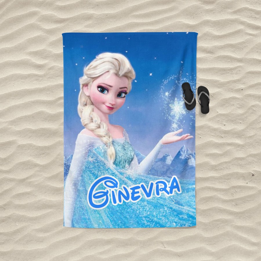 Telo mare personalizzato con nome elsa Cartoon