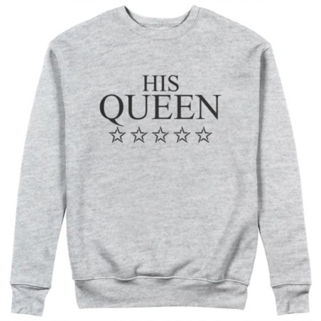 Felpa donna personalizzabile con nome his queen with star Love