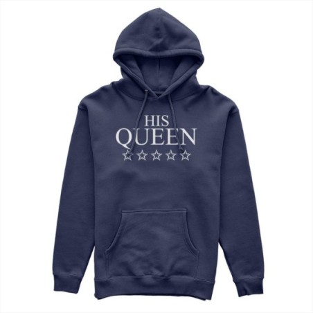 Felpa donna personalizzabile con nome his queen with star Love