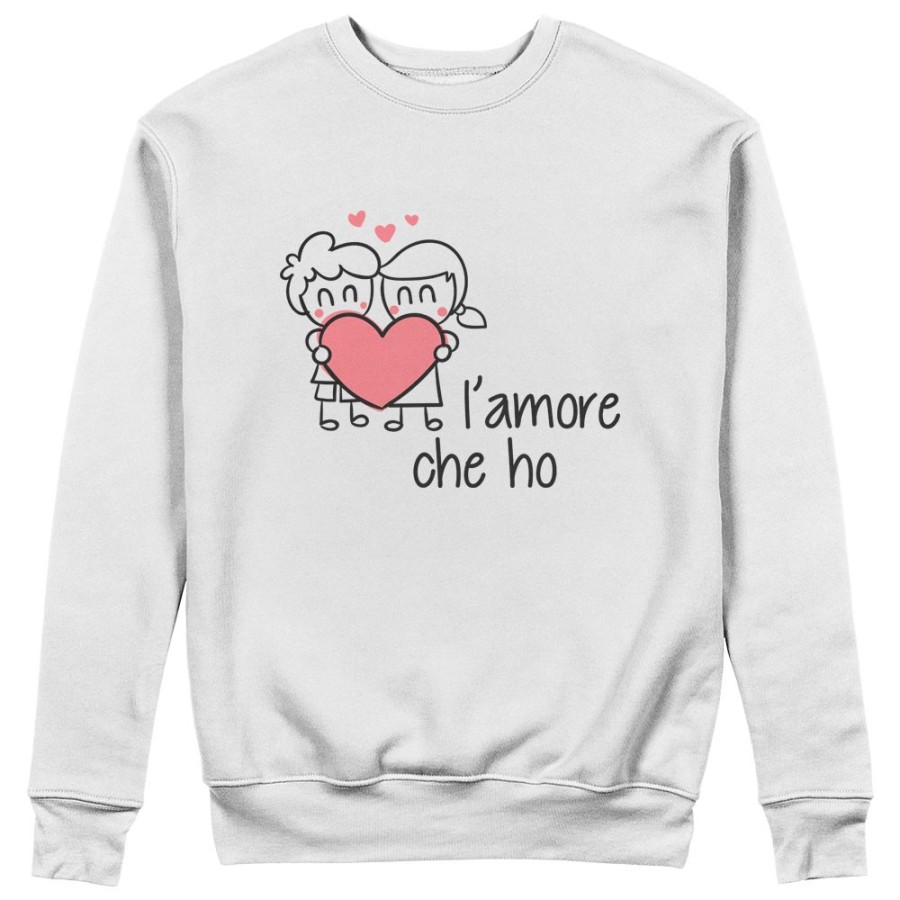 Felpa donna personalizzabile con nome l'amore che ho con omini e cuore Love