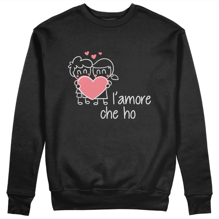 Felpa donna personalizzabile con nome l'amore che ho con omini e cuore Love