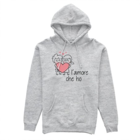 Felpa donna personalizzabile con nome l'amore che ho con omini e cuore Love