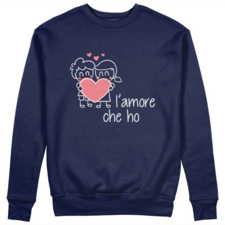 Felpa donna personalizzabile con nome l'amore che ho con omini e cuore Love