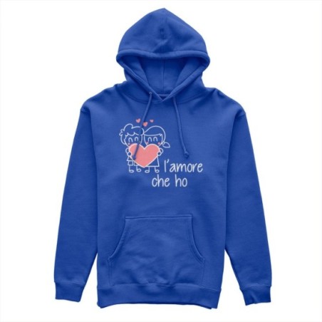 Felpa donna personalizzabile con nome l'amore che ho con omini e cuore Love