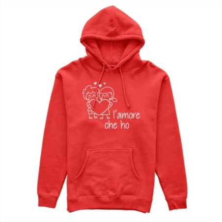 Felpa donna personalizzabile con nome l'amore che ho con omini e cuore Love