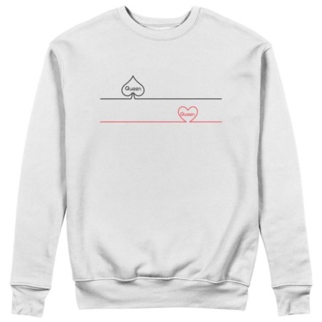 Felpa donna personalizzabile con nome queen picche e cuori Love