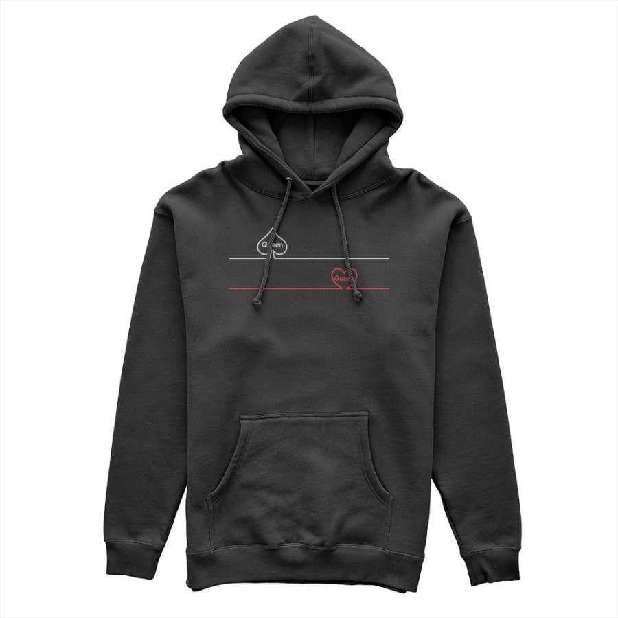 Felpa donna personalizzabile con nome queen picche e cuori Love