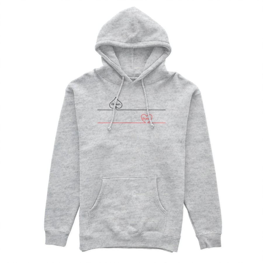 Felpa donna personalizzabile con nome queen picche e cuori Love