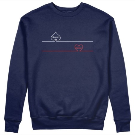 Felpa donna personalizzabile con nome queen picche e cuori Love