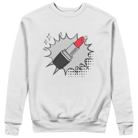 Felpa donna personalizzabile con nome rossetto pop art Love