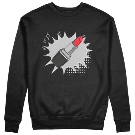 Felpa donna personalizzabile con nome rossetto pop art Love