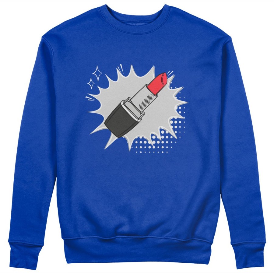 Felpa donna personalizzabile con nome rossetto pop art Love