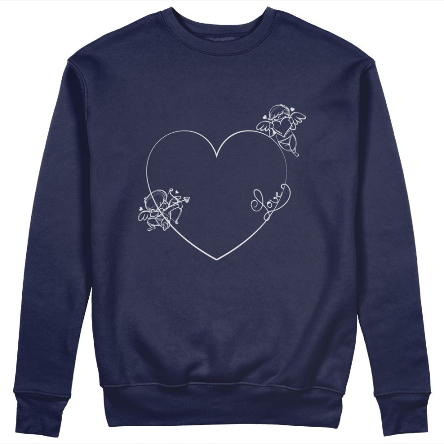 Felpa donna personalizzabile con nome cuore stilizzato con cupido Love