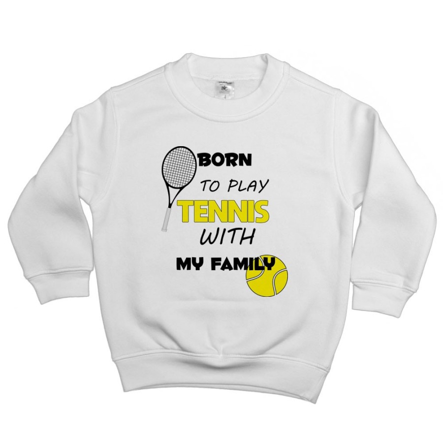Felpa bambino born to play tennis with my family Per la famiglia
