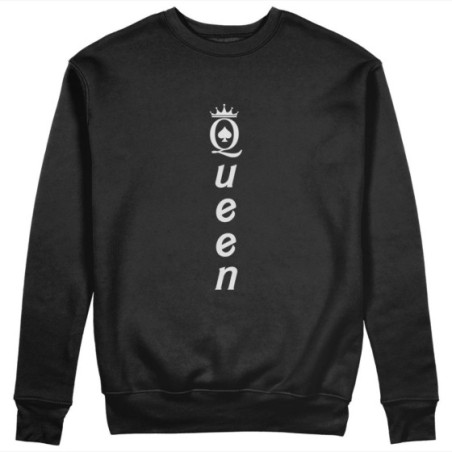 Felpa donna personalizzabile con nome queen verticale Love