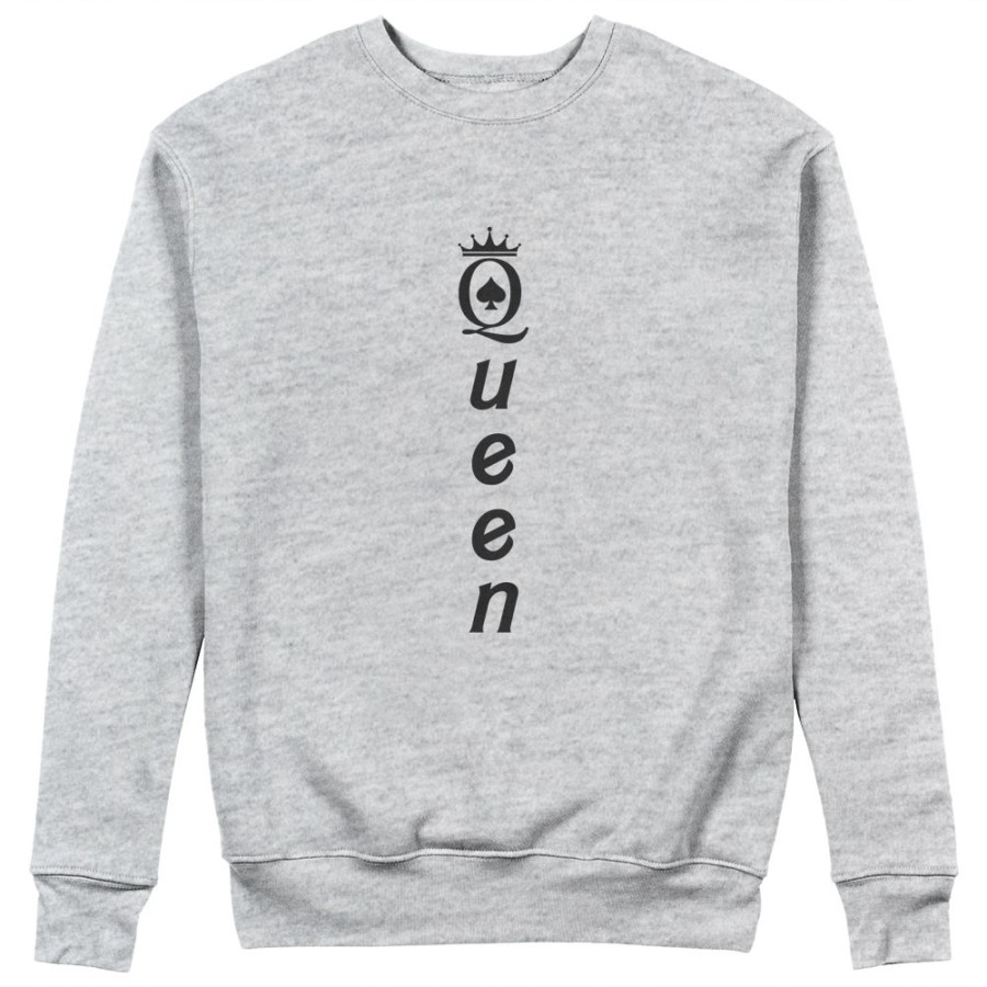 Felpa donna personalizzabile con nome queen verticale Love