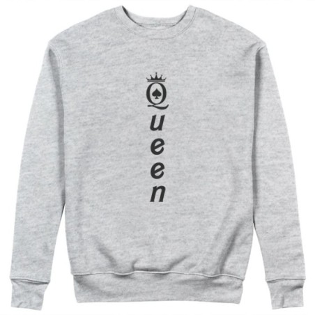 Felpa donna personalizzabile con nome queen verticale Love