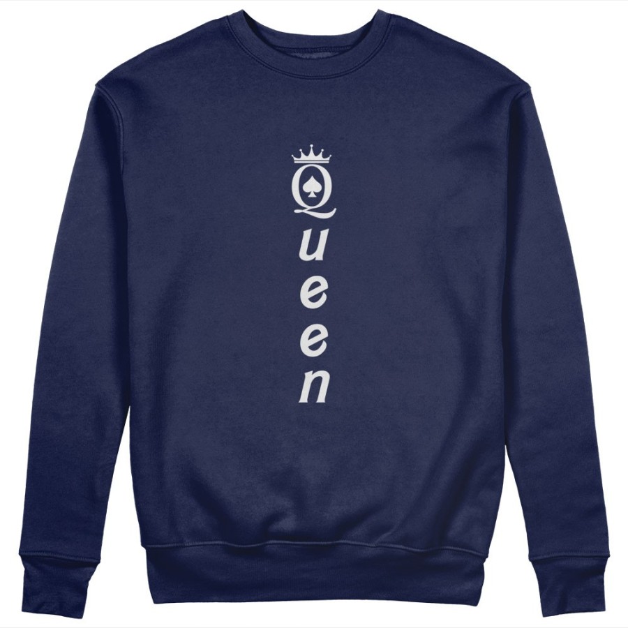 Felpa donna personalizzabile con nome queen verticale Love