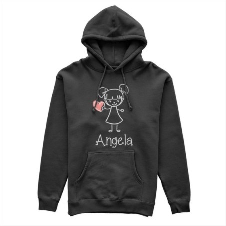 Felpa donna personalizzata con nome omina con cuore