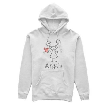 Felpa donna personalizzata con nome omina con cuore Love