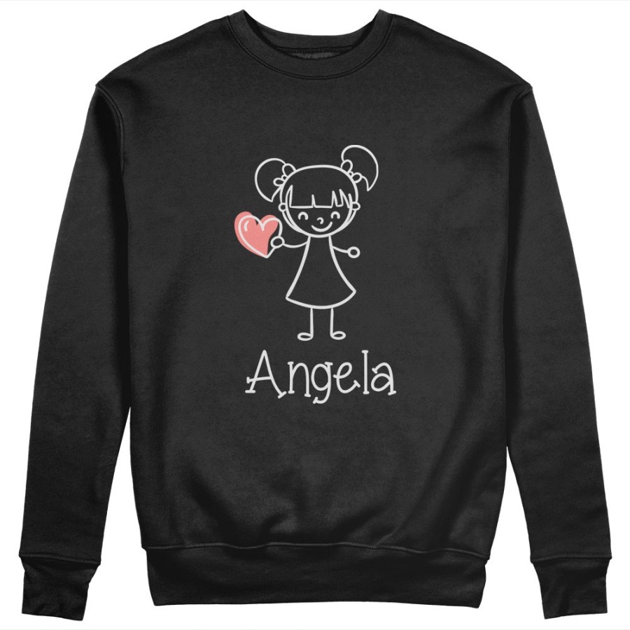 Felpa donna personalizzata con nome omina con cuore Love