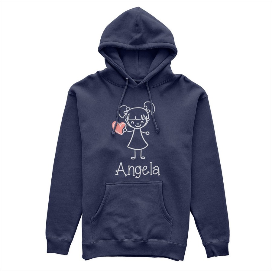 Felpa donna personalizzata con nome omina con cuore Love