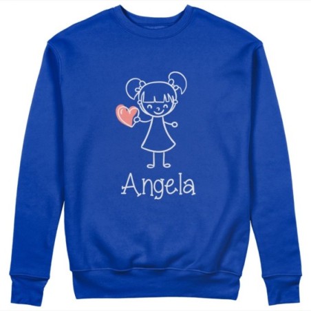 Felpa donna personalizzata con nome omina con cuore Love