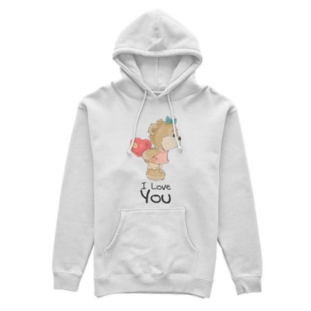 Felpa donna personalizzabile con nome i love you con orsetta