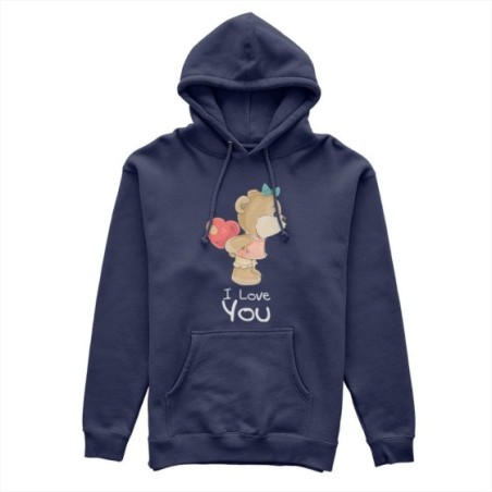 Felpa donna personalizzabile con nome i love you con orsetta Love