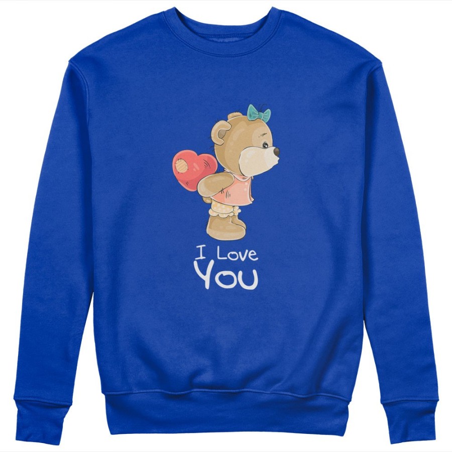 Felpa donna personalizzabile con nome i love you con orsetta Love