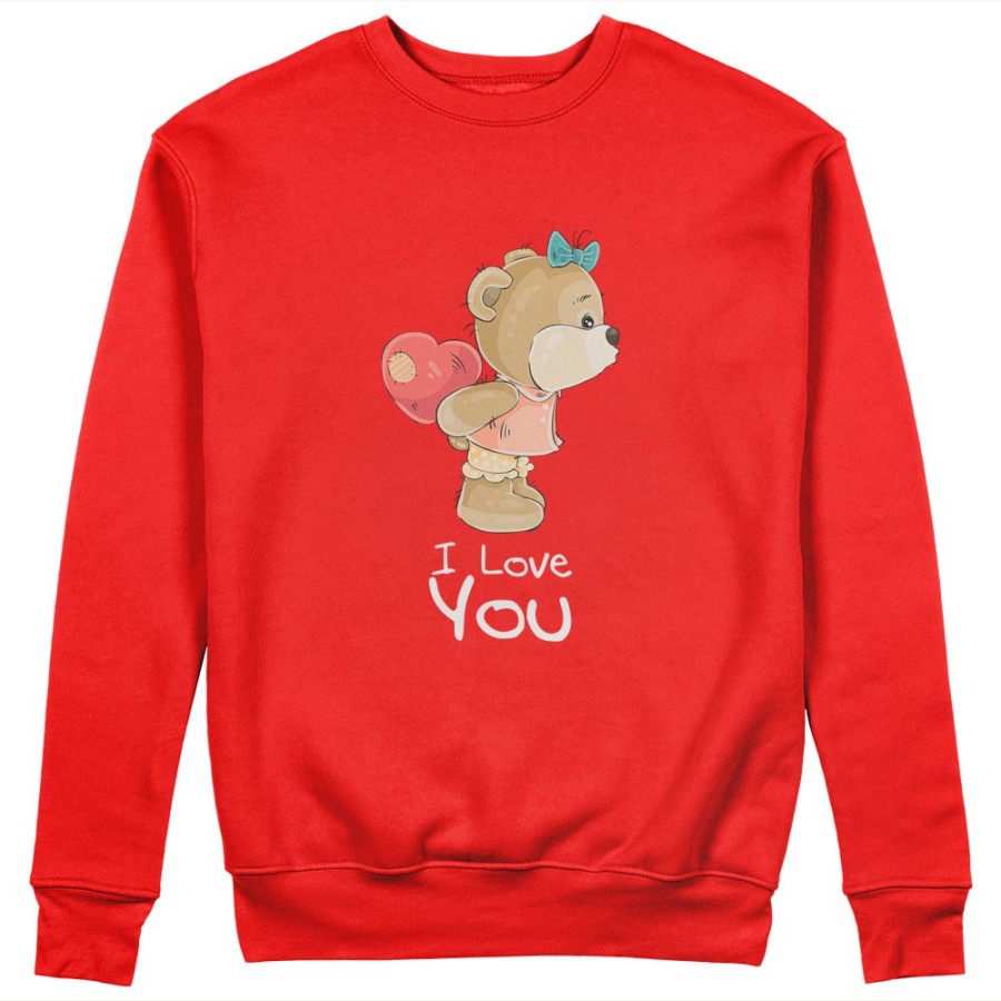 Felpa donna personalizzabile con nome i love you con orsetta Love