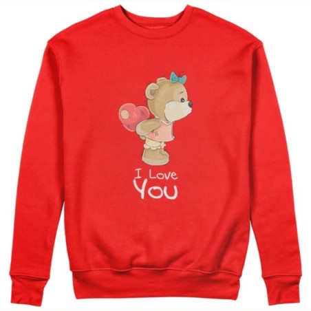 Felpa donna personalizzabile con nome i love you con orsetta Love