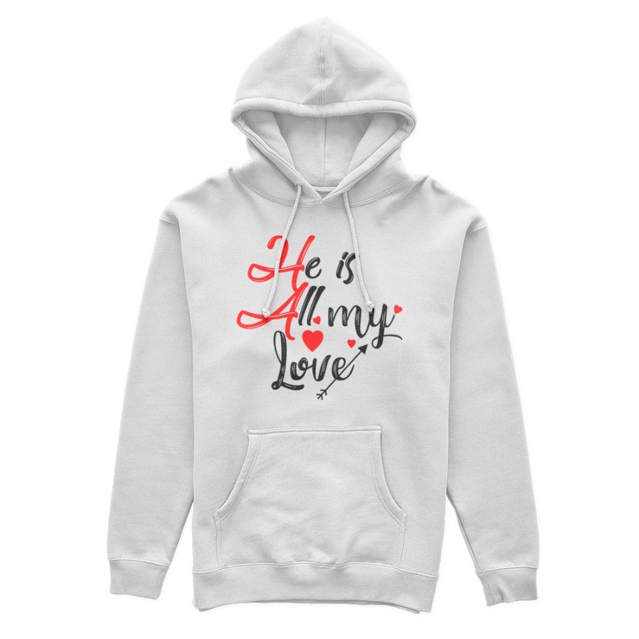 Felpa donna personalizzabile con nome he is all my love Love
