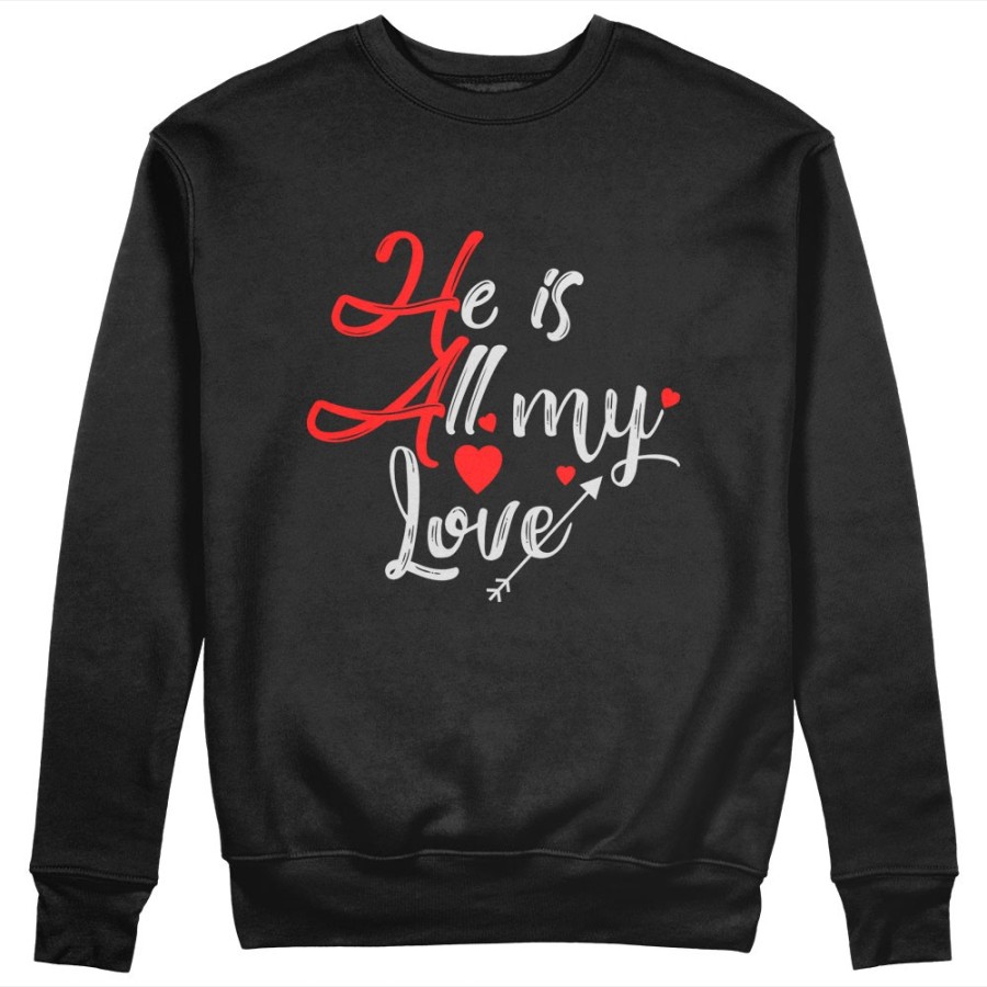 Felpa donna personalizzabile con nome he is all my love Love