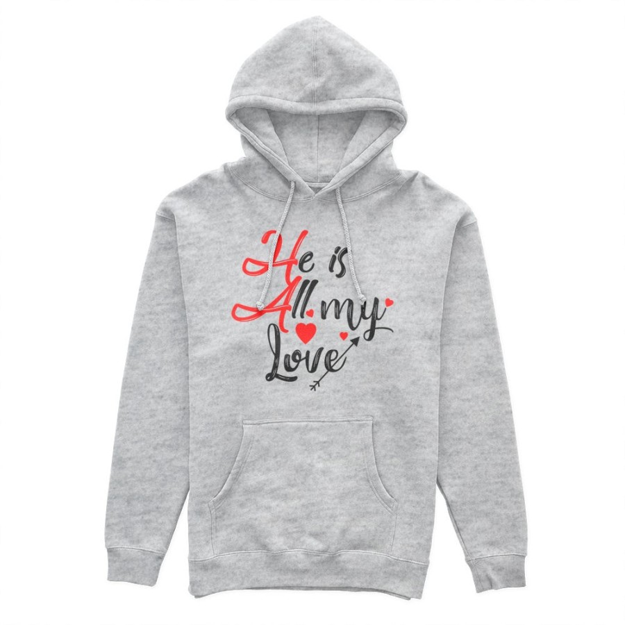 Felpa donna personalizzabile con nome he is all my love Love