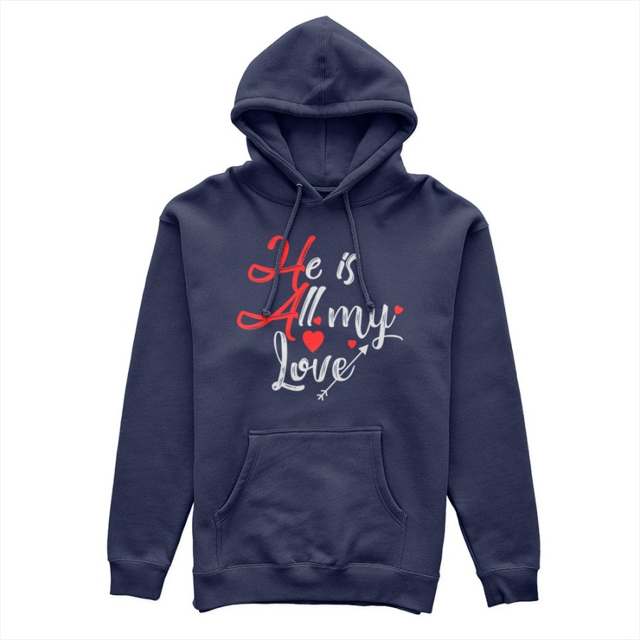 Felpa donna personalizzabile con nome he is all my love Love