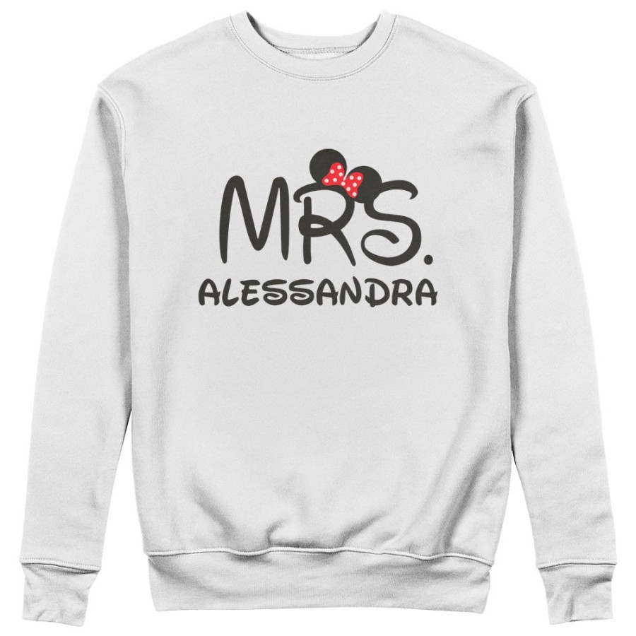 Felpa donna personalizzabile con nome mrs con orecchie Love
